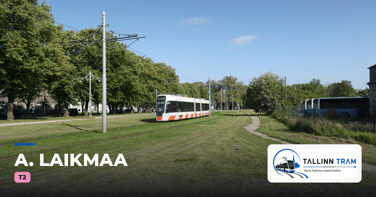 Tallinna tramm A. Laikmaa trammipeatuses — liinid T2