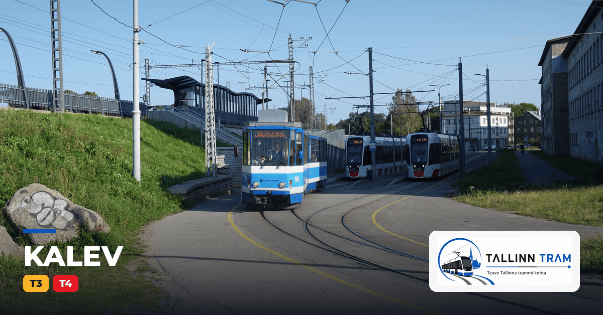 Tallinna tramm Kalev trammipeatuses — liinid T3, T4