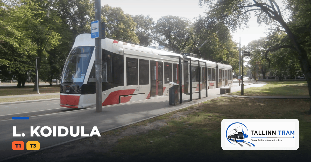 Tallinna tramm L. Koidula trammipeatuses — liinid T1, T3