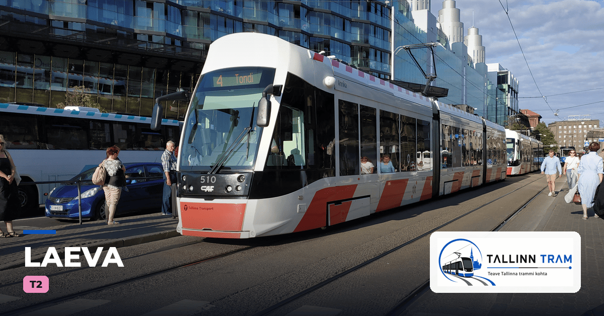 Tallinna tramm Laeva trammipeatuses — liinid T2