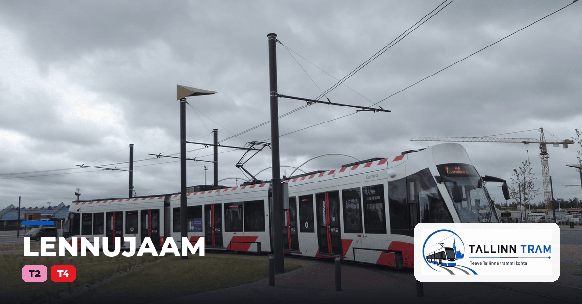 Tallinna tramm Lennujaam trammipeatuses — liinid T2, T4