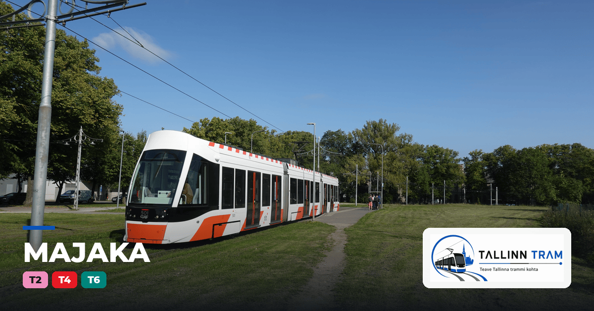 Tallinna tramm Majaka trammipeatuses — liinid T2, T4, T6