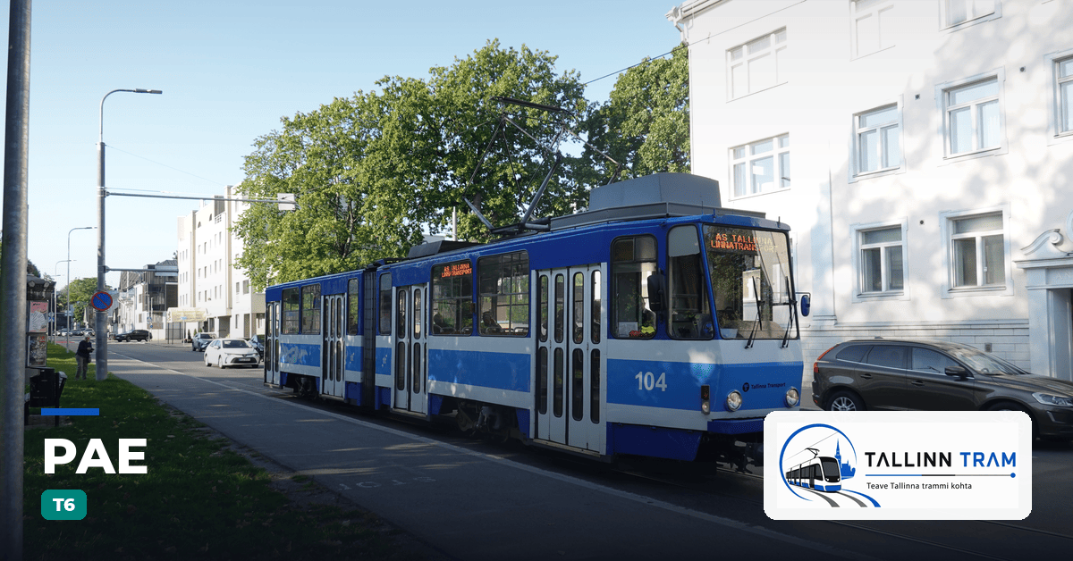 Tallinna tramm Pae trammipeatuses — liinid T6