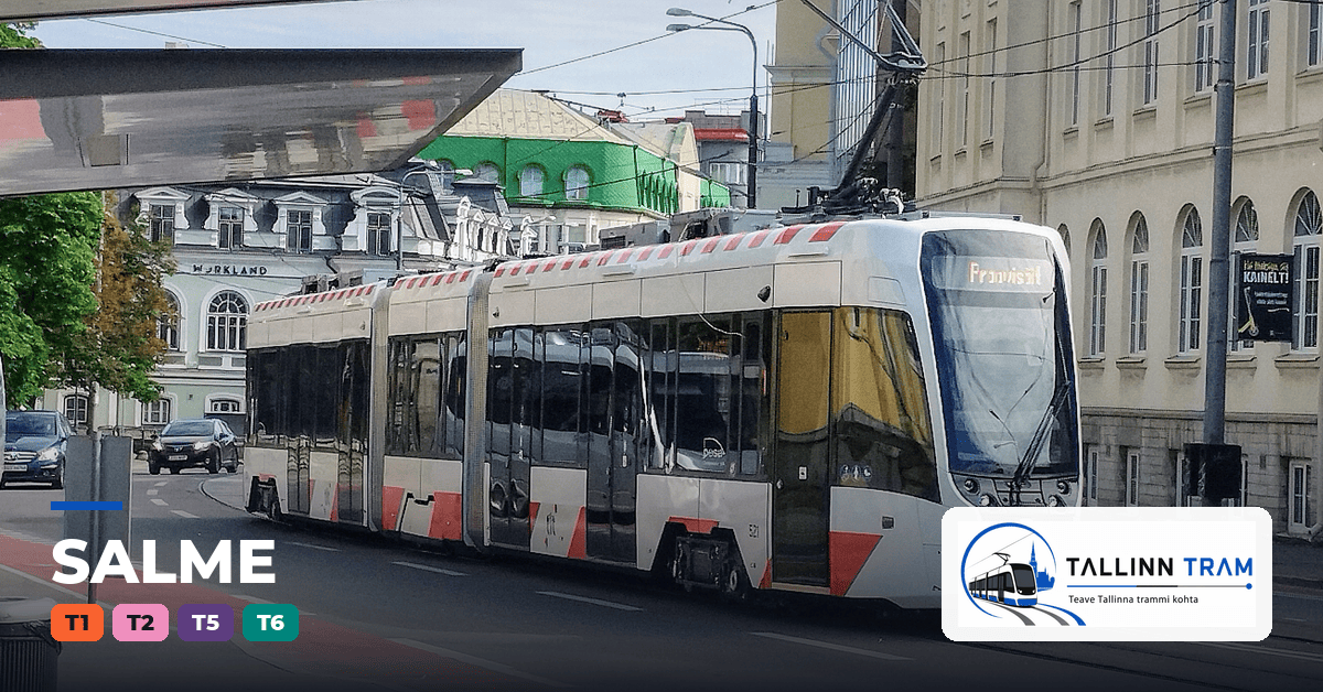 Tallinna tramm Salme trammipeatuses — liinid T1, T2, T5, T6