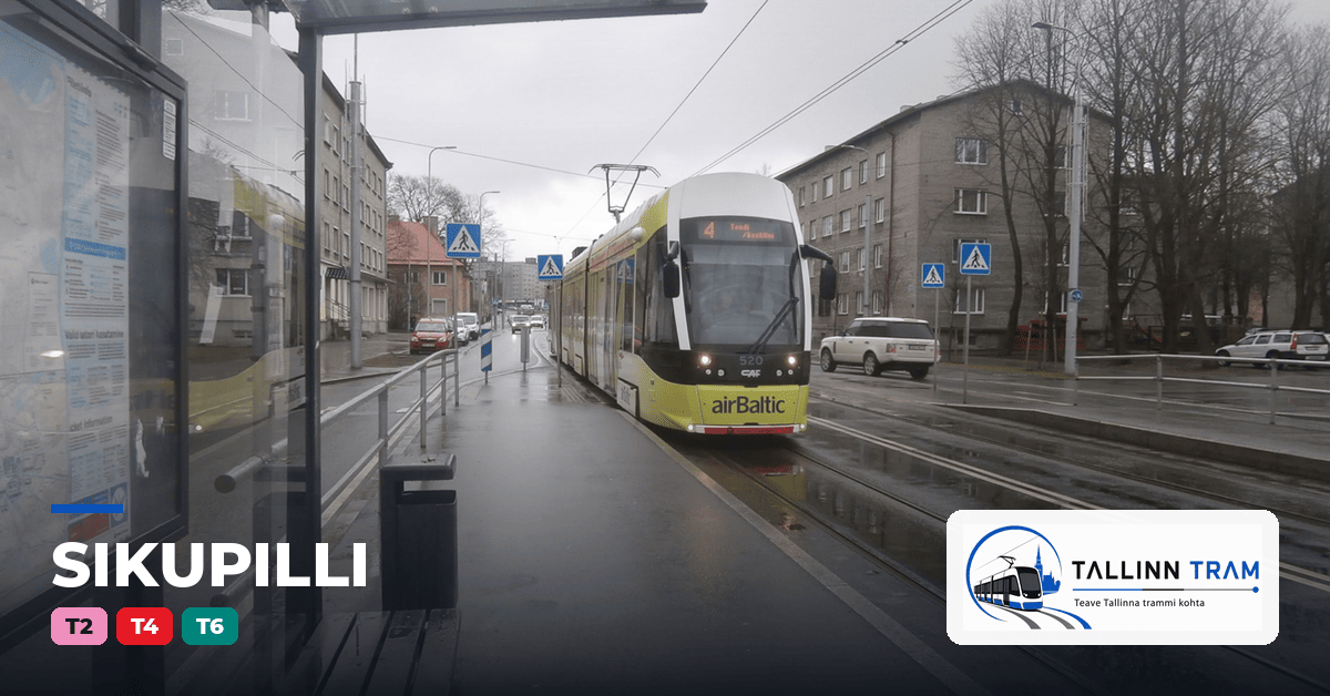 Tallinna tramm Sikupilli trammipeatuses — liinid T2, T4, T6