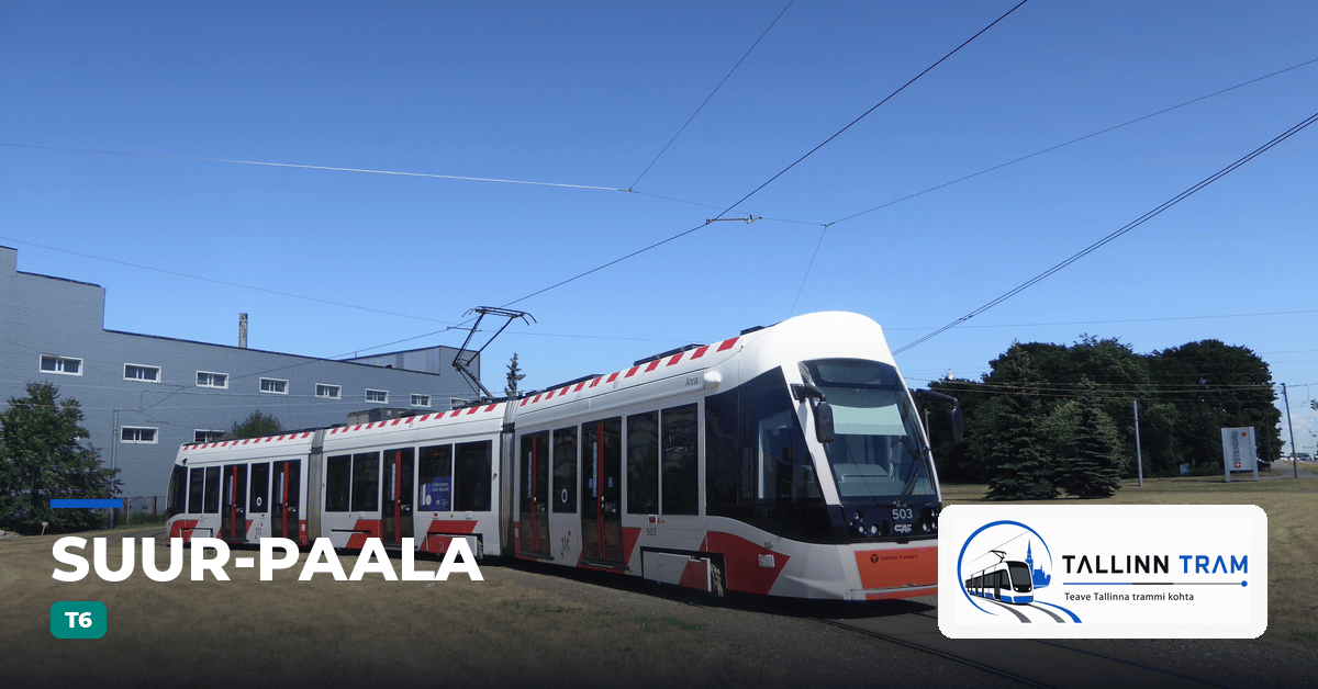 Tallinna tramm Suur-Paala trammipeatuses — liinid T6