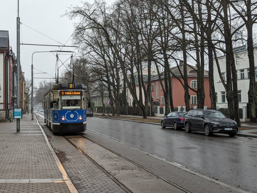 Tallinna trammiliini T1 tramm marsruudil Kopli – Kadriorg
