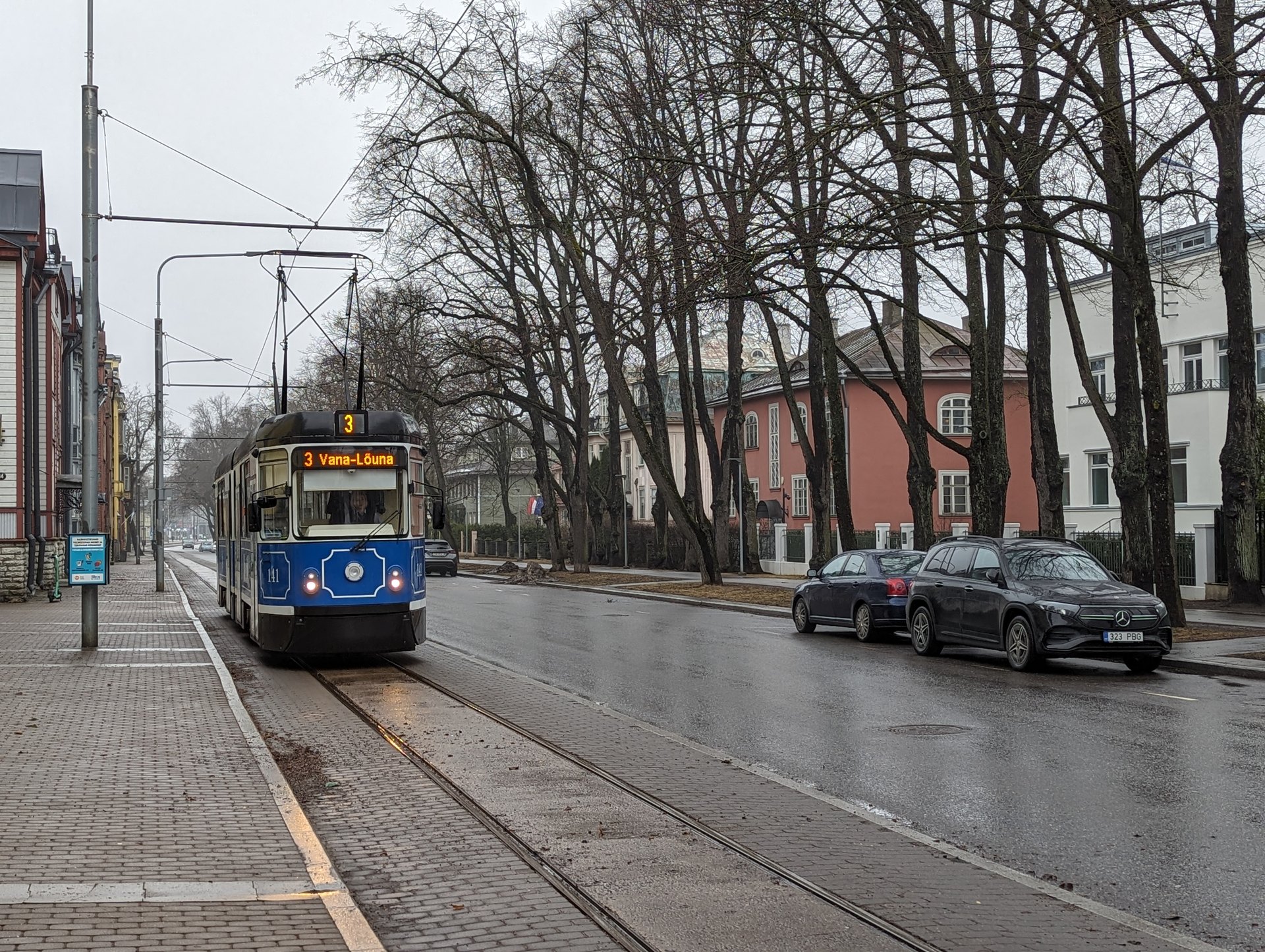 Tallinna trammiliini T1 tramm marsruudil Kopli – Kadriorg