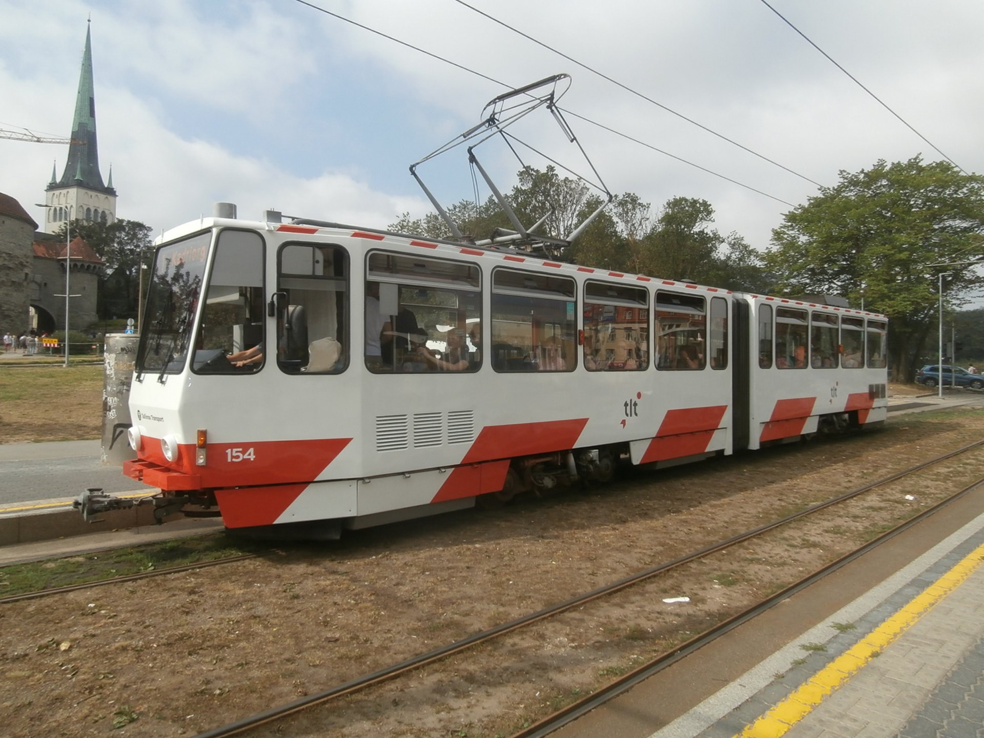 Tallinna trammiliini T2 tramm marsruudil Kopli – Vanasadam – Lennujaam