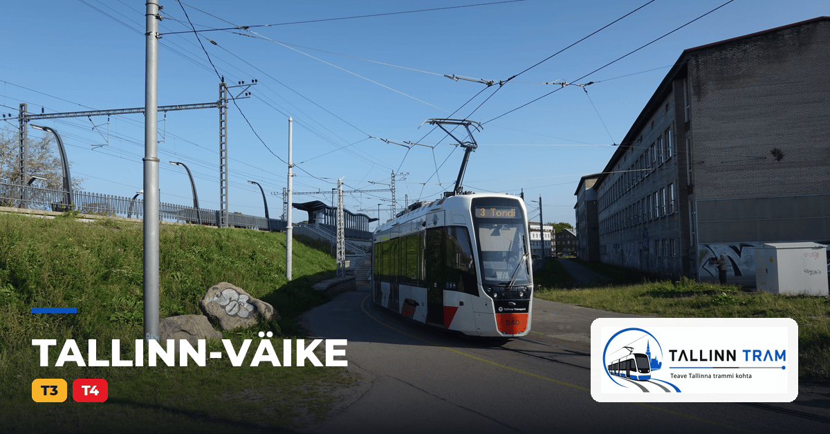 Tallinna tramm Tallinn-Väike trammipeatuses — liinid T3, T4