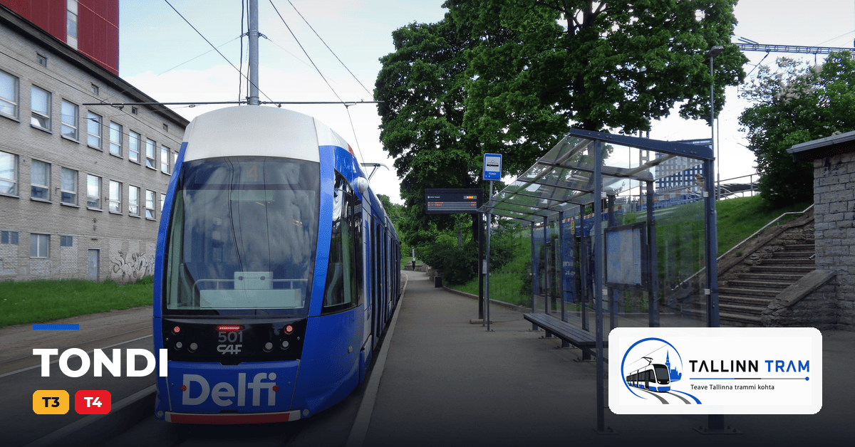 Tallinna tramm Tondi trammipeatuses — liinid T3, T4