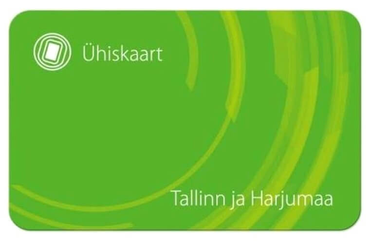 A green Ühiskaart with the text «Tallinn ja Harjumaa»