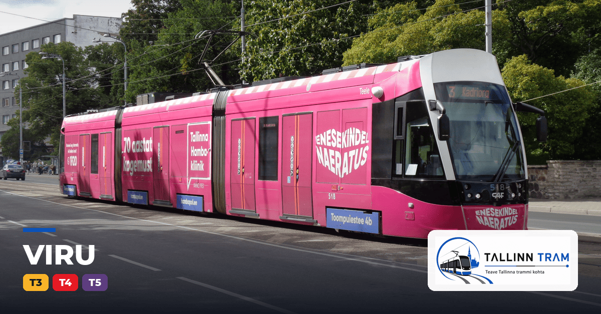 Tallinn tram at Väike-Paala tram stop — lines T6